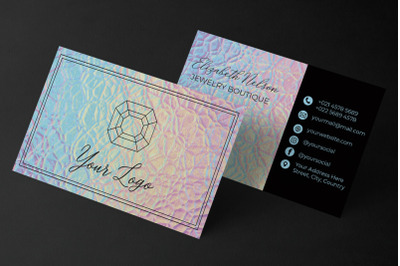 Holographic Business Card Design Template&nbsp;