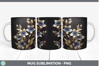3D Elegant Delphinium Flowers Mug Wrap | Sublimation Coffee Cup Design