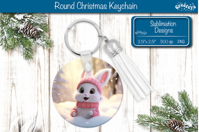 Christmas Keychain Sublimation Bunny Christmas Baby Animals print PNG