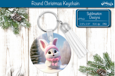 Christmas Keychain Sublimation Bunny Christmas Baby Animals print PNG