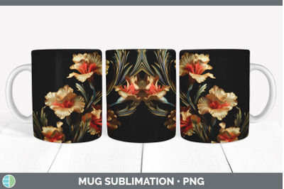 3D Elegant Gladiolus Flowers Mug Wrap | Sublimation Coffee Cup Design