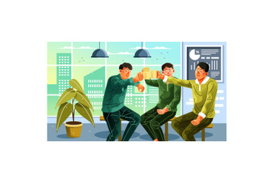 Business Colleagues Drinks After Work Illustration