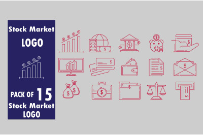 stock market vector template logo design