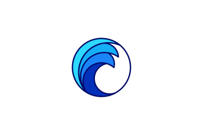 water waves vector template logo design