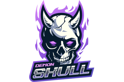 Demon skull mascot logo design