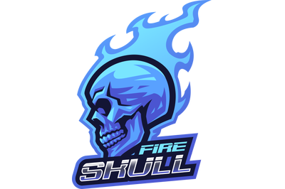 Fire skull mascot logo design