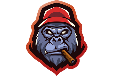 Kingkong head esport mascot logo design