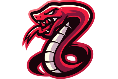 Red viper snake mascot logo design