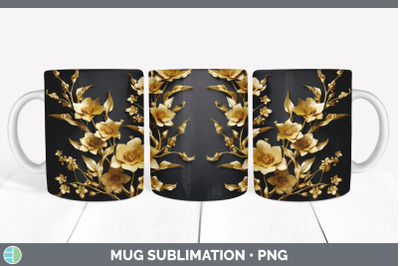 3D Elegant Snapdragon Flowers Mug Wrap | Sublimation Coffee Cup Design