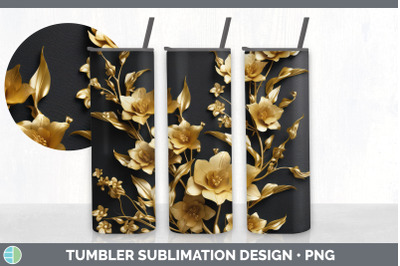3D Elegant Snapdragon Flowers Tumbler | Sublimation 20 oz Skinny Tumbl