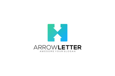 arrow h vector template design logo