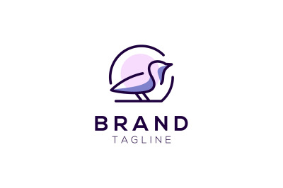 bird lineart vector template design logo