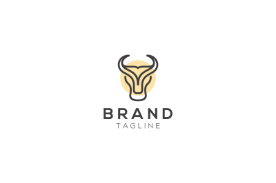 bull lineart vector template design logo