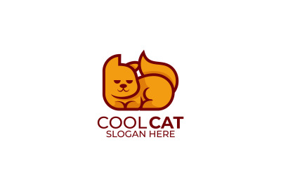 cat vector template design logo