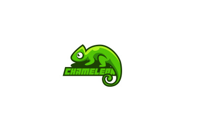 chameleon vector template design logo