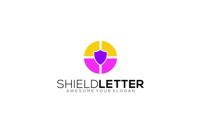 circle shield vector template design logo