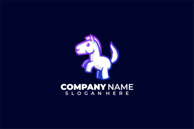 cute baby horse vector template design logo