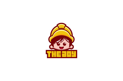 cute boy vector template design logo