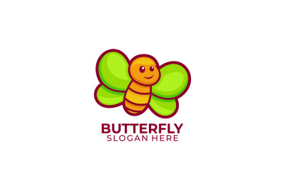 cute butterfly vector template design logo