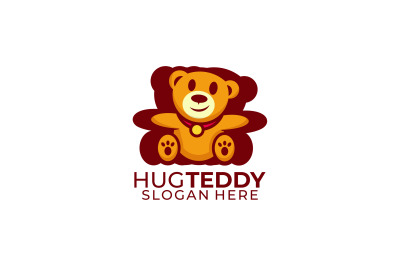 cute teddy vector template design logo