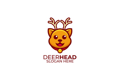 dog deer head vector template design logo