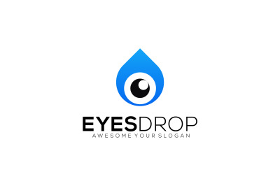 eye water drop vector template design logo