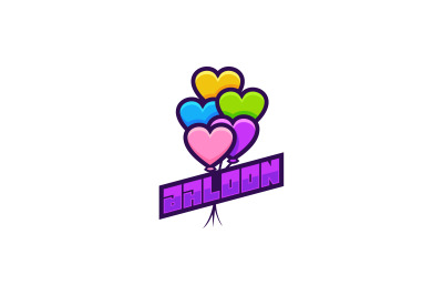 heart balloon vector template design logo