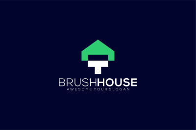 home brush vector template design logo