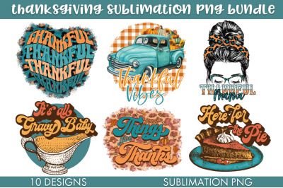 Thanksgiving Sublimation PNG Bundle