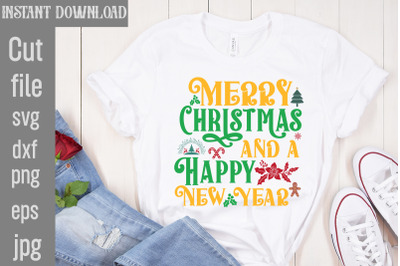 Merry Christmas And A Happy New Year SVg cut file&2C;Mega Retro Christmas