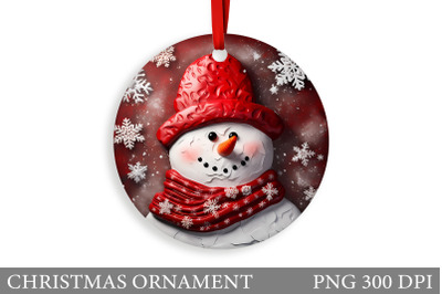 Snowman Christmas Ornament Design. Winter Christmas Ornament