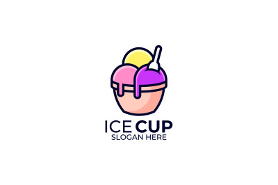 ice cream cup vector template design logo