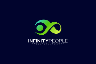 infinity people vector template design logo