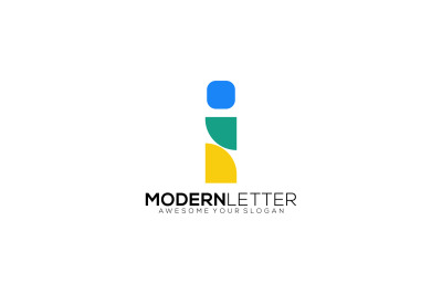 letter i vector template design logo