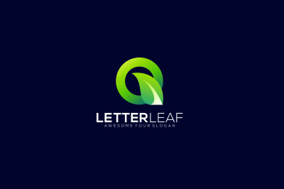 letter o leaf vector template design logo