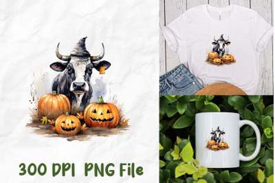 Halloween Pumpkin Moo Cow Boo Witch