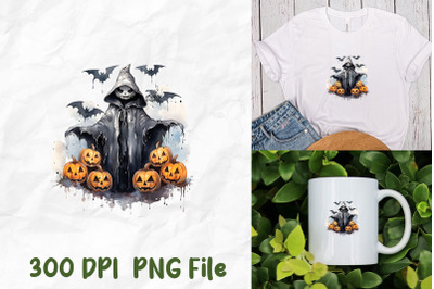 Halloween Pumpkin Haunted Ghost Bats