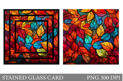 Stained Glass Leaves Card. Stained Glass Leaves Card Design