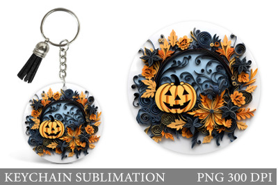 Halloween Keychain Design. Halloween Quilling Keychain