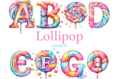 Lollipop Alphabet | Pastel Clipart Bundle