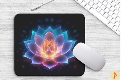 Glowing Lotus Flower Mouse Pad Design