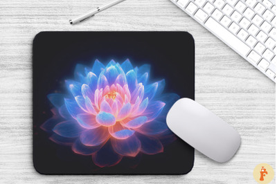 Glowing Lotus Flower Mouse Pad Design