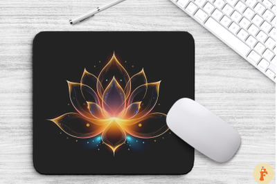 Abstract Line Art Lotus Flower Mouse Pad