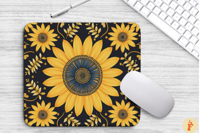 Mandala Of Sunflowers Mouse Pad Design