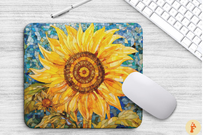 Mosaic Dreamy Watercolor Sunflower