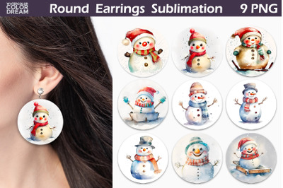 Snowman Round Earrings | Winter Earrings Bundle