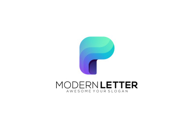 letter p vector template design logo