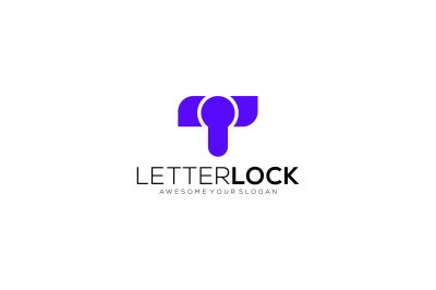 letter t lock vector template design logo