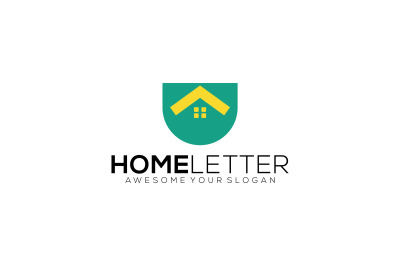 letter u home vector template design logo