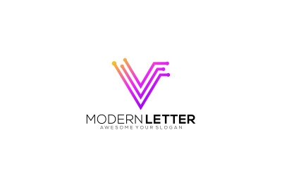 letter v lineart vector template design logo